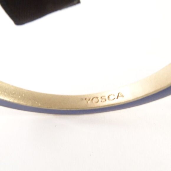 Gerard Yosca Enamel Brass two Way Bangle Bracelet NWOT 150 BLUE BRASS - Picture 3 of 15